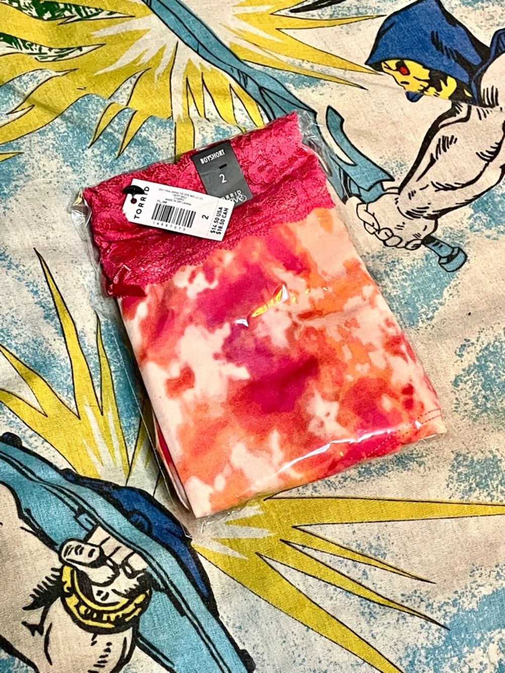 torrid 2 Pink & Orange Tie-Dye Lace Boyshorts NWT
